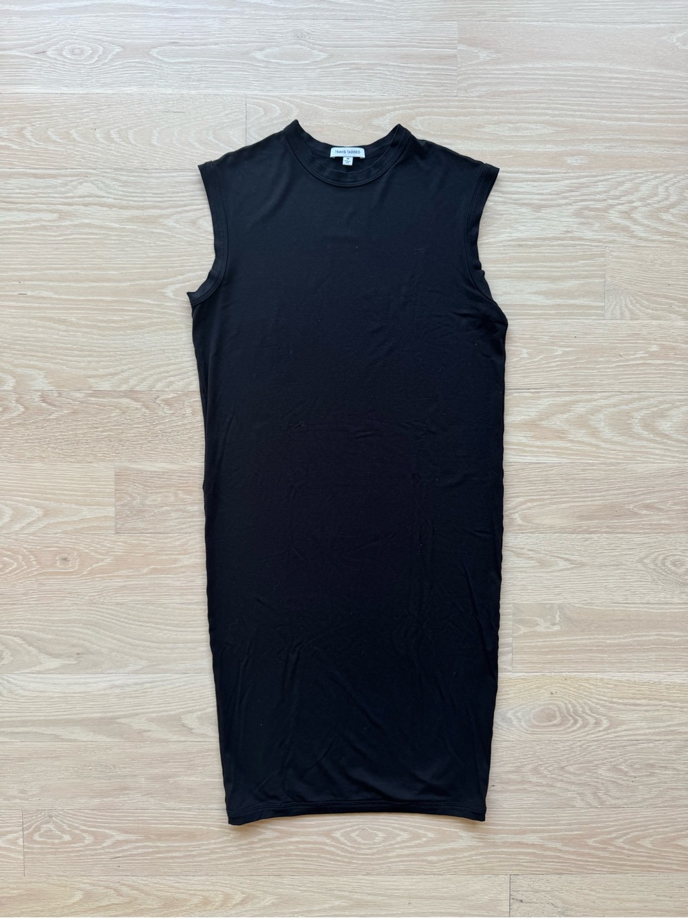 Black jersey Midi Dress made in USA
